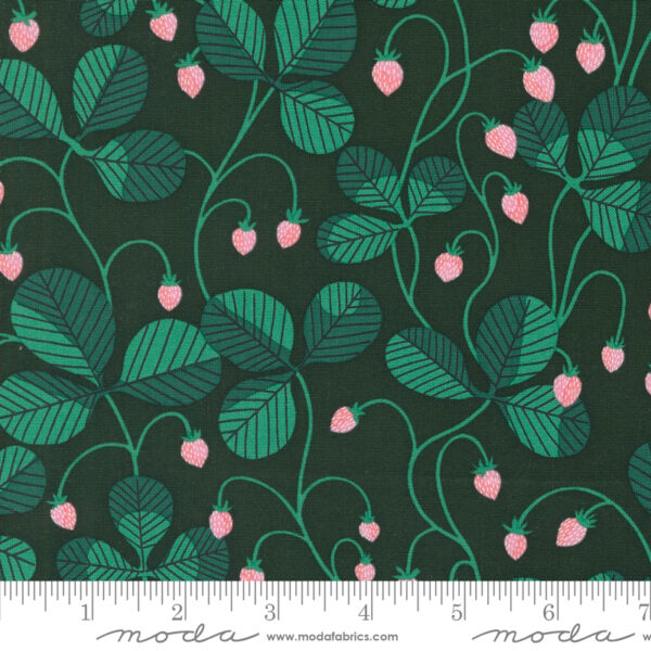 Moda Fabrics Lizzy House Love Letter Ripe Strawberries Hunter