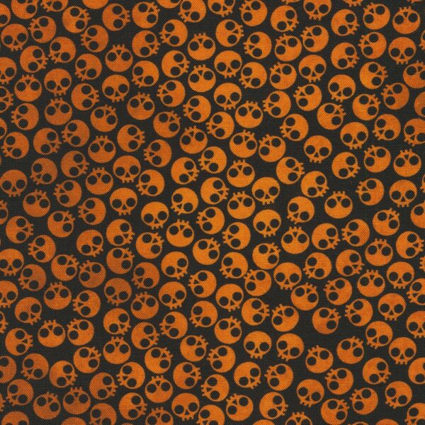 Robert Kaufman Fabrics RK Studios Dreadful Delights Skulls Ember