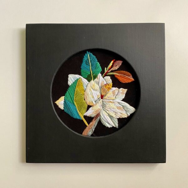 Modern Embroidery Hoop Square Frame for 5" Hoops Dark Walnut