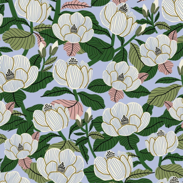 Cloud 9 Fabrics Leah Duncan Hidden Thicket Magnolia Sky