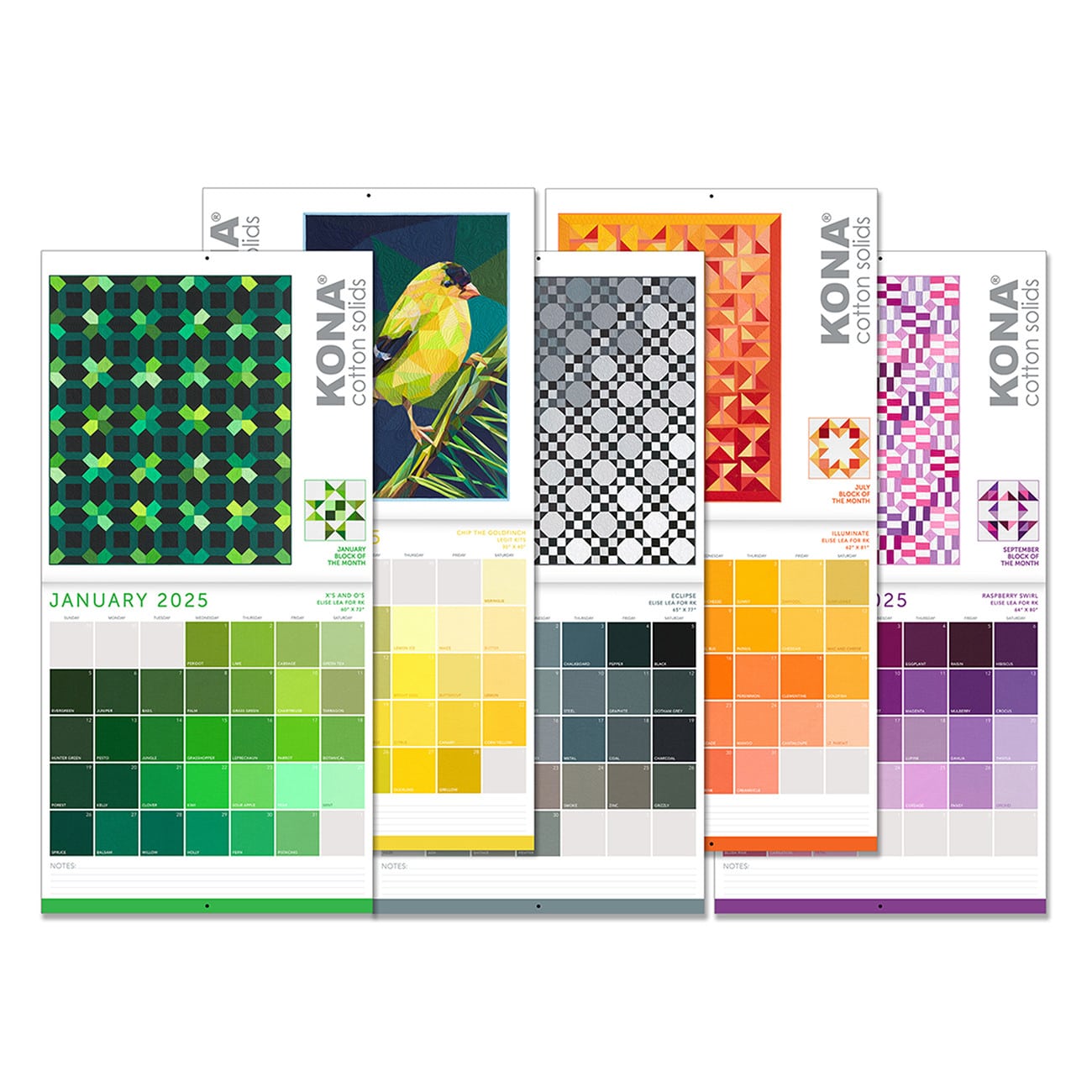 Robert Kaufman 2025 Kona Wall Calendar - Sewtopia