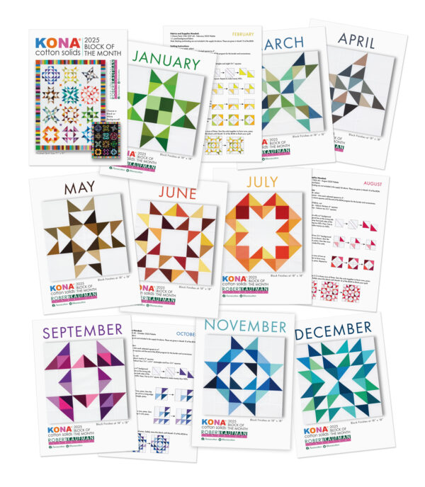 Robert Kaufman Fabrics 2025 Kona Block of the Month Card Set Sewtopia