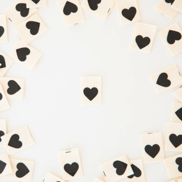 Sarah Hearts Black Heart Organic Cotton Labels - Image 3