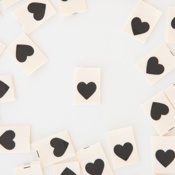 Sarah Hearts Black Heart Organic Cotton Labels - Image 2