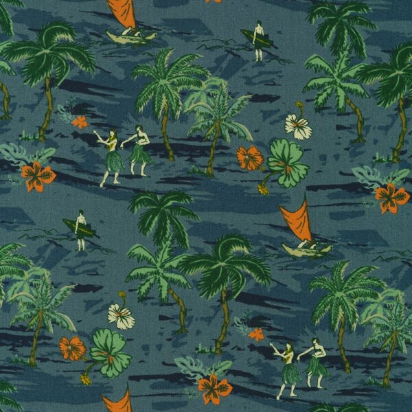 Robert Kaufman Fabrics Sevenberry Exotic Travels Island Time Navy