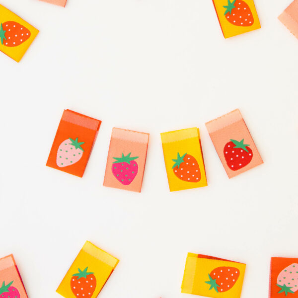 Sarah Hearts Strawberry Multipack Woven Labels - Image 2