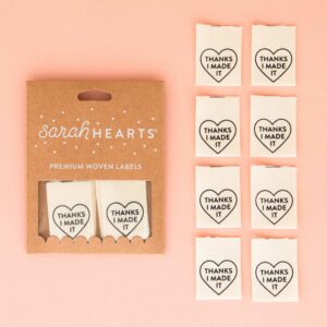 Sarah Hearts Thanks I Made It Heart Organic Cotton Labels