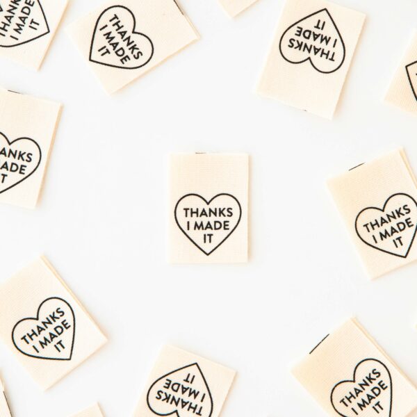 Sarah Hearts Thanks I Made It Heart Organic Cotton Labels - Image 2