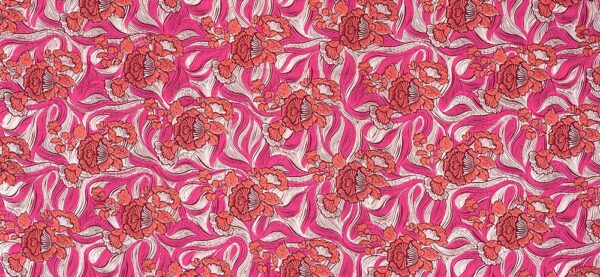Uniwax Prints from the Ivory Coast Wax Print Hot Pink - Image 2