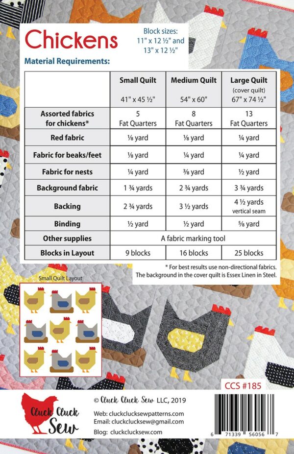 Cluck Cluck Sew Chickens Pattern - Image 2
