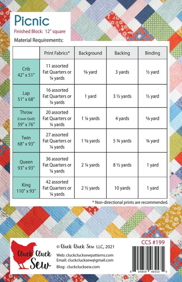 Cluck Cluck Sew Picnic Pattern - Image 2
