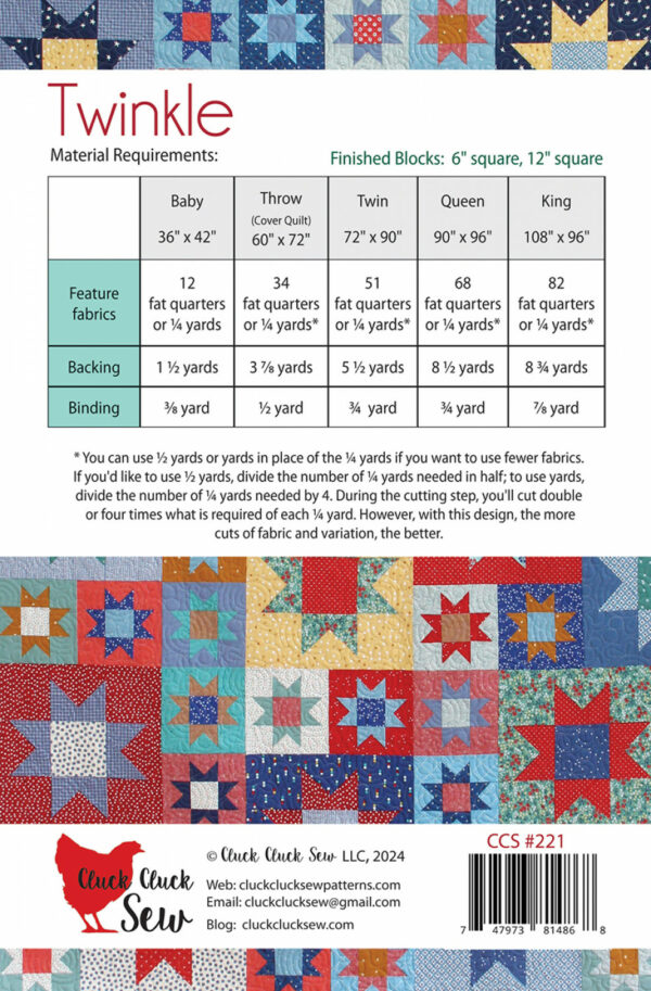 Cluck Cluck Sew Twinkle Pattern - Image 2