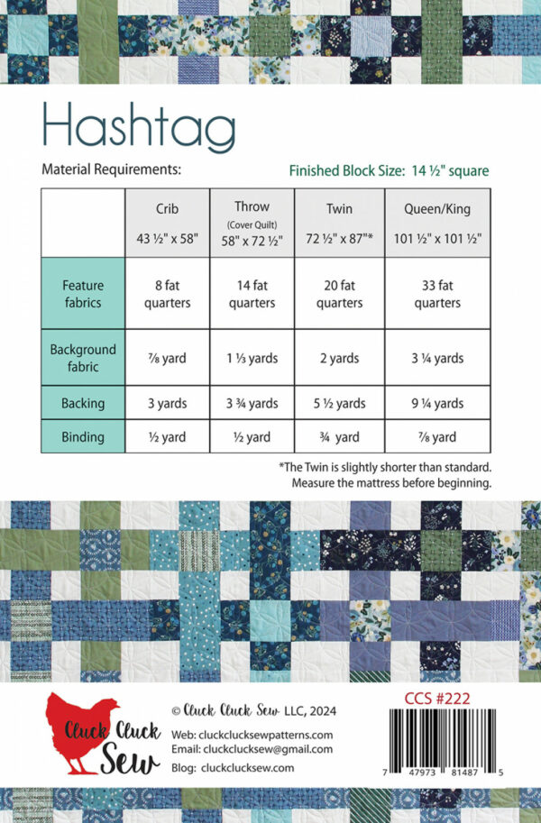 Cluck Cluck Sew Hashtag Pattern - Image 2