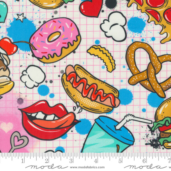 Moda Fabrics Crystal Manning Snack Shack Guilty Pleasures Cream (REMNANT)