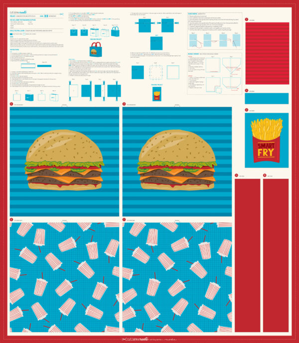 Moda Stacy Iest Hsu Cut Sew Create Hamburger Tote with Zipper Pouch - Image 2