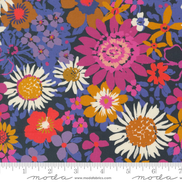 Moda Fabrics Crystal Manning Maeve Phoebe Navy Blue