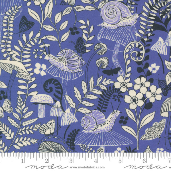 Moda Fabrics Crystal Manning Maeve Mushroom Moths Perwinkle
