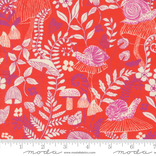 Moda Fabrics Crystal Manning Maeve Mushroom Moths Mandarin