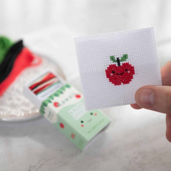 Marvling Bros Kawaii Cross Stitch Mini Apple In a Matchbox
