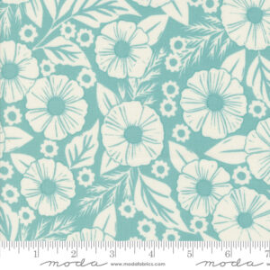 Moda Katharine Watson Field of Flowers Block Print Robin Egg