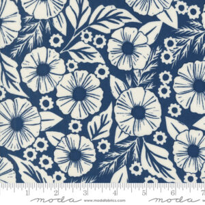 Moda Katharine Watson Field of Flowers Block Print Indigo