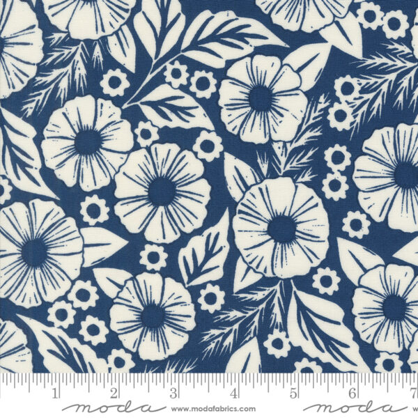 Moda Katharine Watson Field of Flowers Block Print Indigo