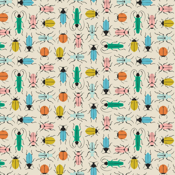 Felcity Fabrics Dominika Godette Beetles and Butterflies Colorful Crawlies