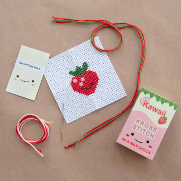 Marvling Bros Kawaii Cross Stitch Strawberry in a Matchbox