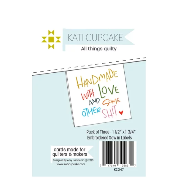 Kati Cupcake Sew In Labels "Handmade with Love and Some…." - Image 2