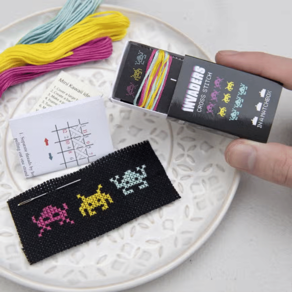 Marvling Bros Kawaii Cross Stitch Invaders In a Matchbox