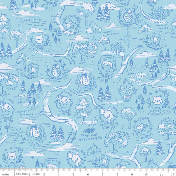 Riley Blake Designs Jill Howarth 100 Aker Woods Map Sky