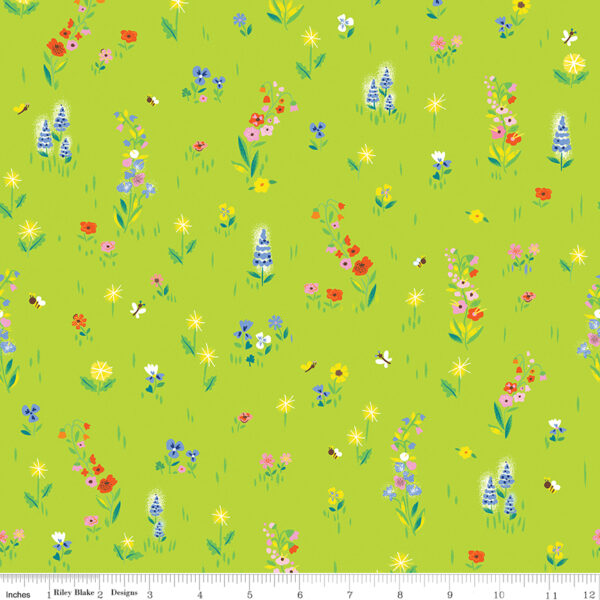 Riley Blake Designs Jill Howarth 100 Aker Woods Picnic Meadow Lime