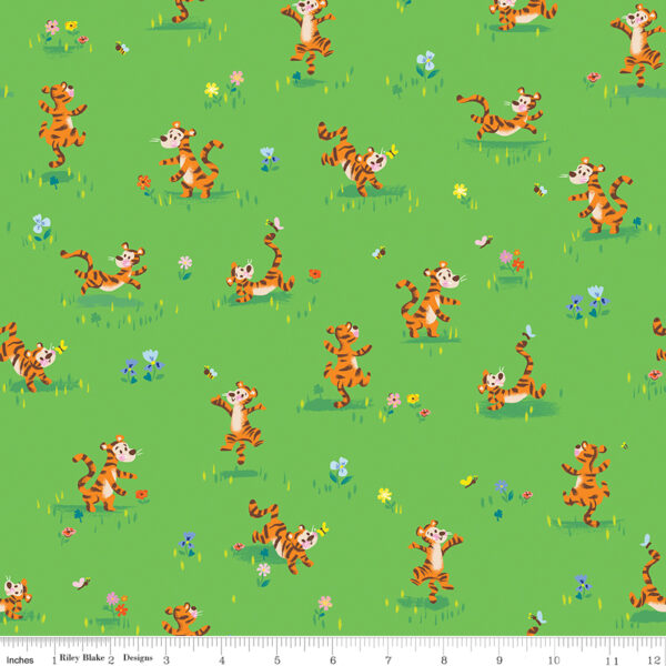 Riley Blake Designs Jill Howarth 100 Aker Woods Tigger Bounce Green