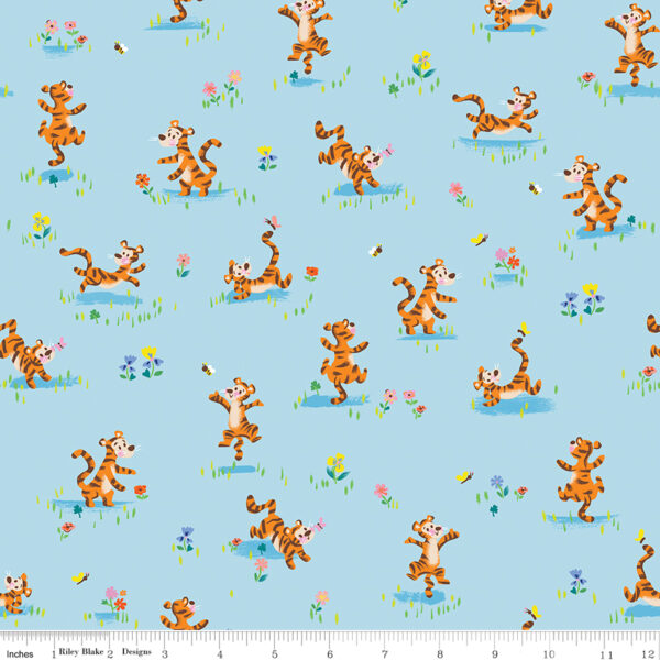 Riley Blake Designs Jill Howarth 100 Aker Woods Tigger Bounce Sky