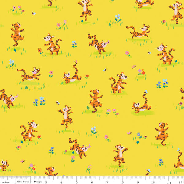 Riley Blake Designs Jill Howarth 100 Aker Woods Tigger Bounce Yellow (REMNANT)
