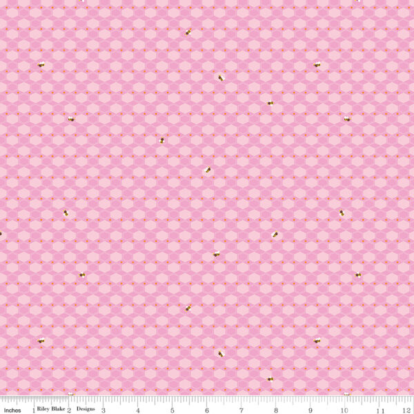 Riley Blake Designs Jill Howarth 100 Aker Honey Hex Pink