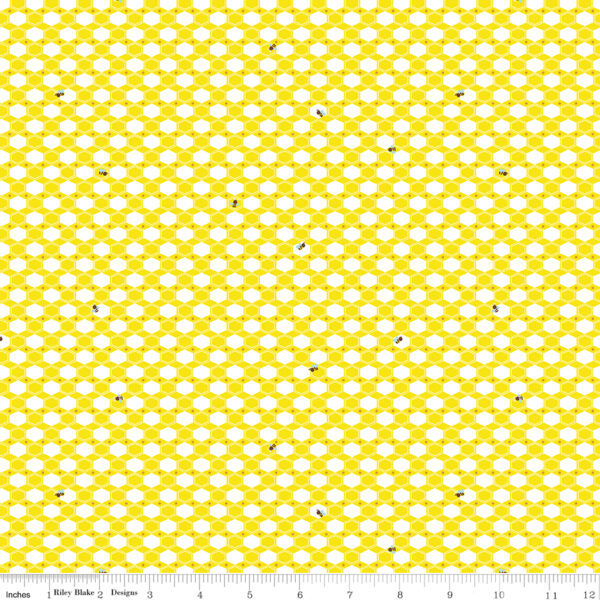 Riley Blake Designs Jill Howarth 100 Aker Honey Hex Yellow