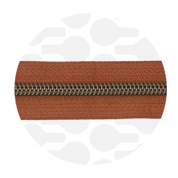 Zipper Zoo #5 Nylon Coil Zipper Antique Brass Amber