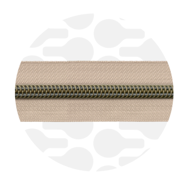 Zipper Zoo #5 Nylon Coil Zipper Antique Brass Light Clay
