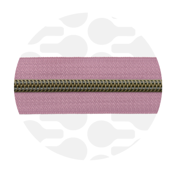 Zipper Zoo #5 Nylon Coil Zipper Antique Brass Dusty Pink