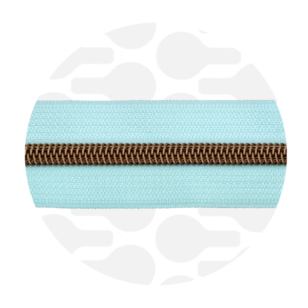 Zipper Zoo #5 Nylon Coil Zipper Antique Brass Glacier