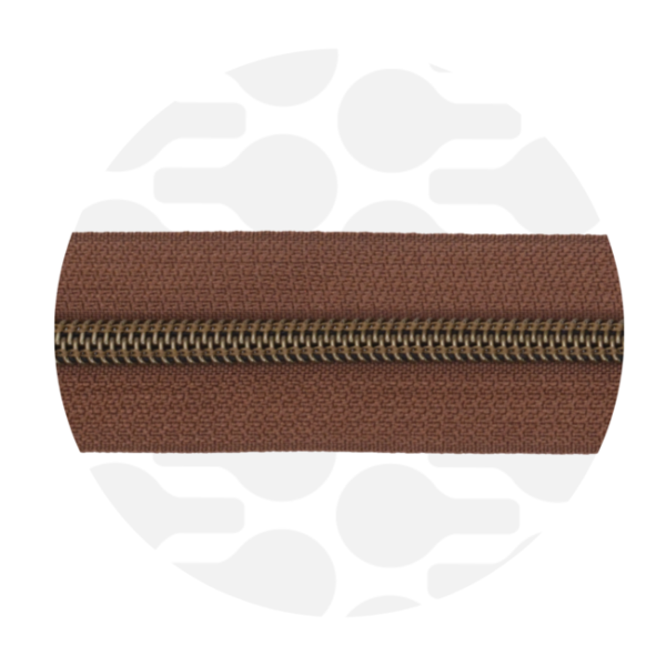 Zipper Zoo #5 Nylon Coil Zipper Antique Brass Hazelnut