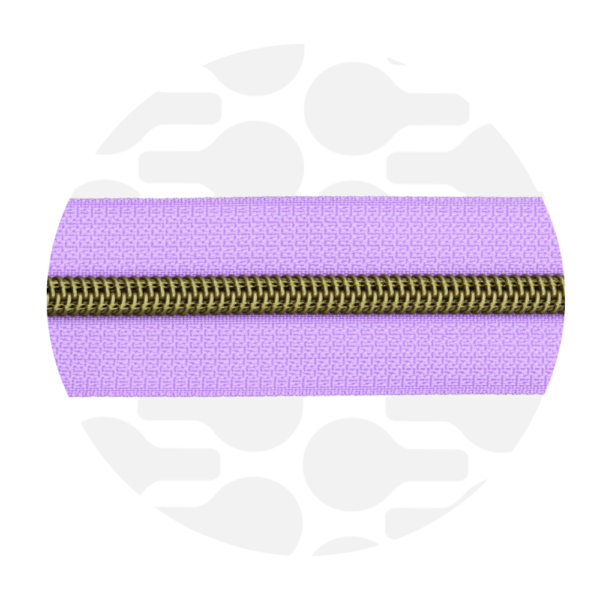 Zipper Zoo #5 Nylon Coil Zipper Antique Brass Lilac