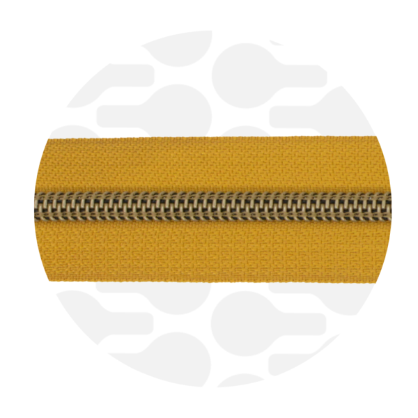 Zipper Zoo #5 Nylon Coil Zipper Antique Brass Ochre