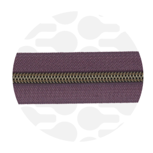 Zipper Zoo #5 Nylon Coil Zipper Antique Brass Aubergine