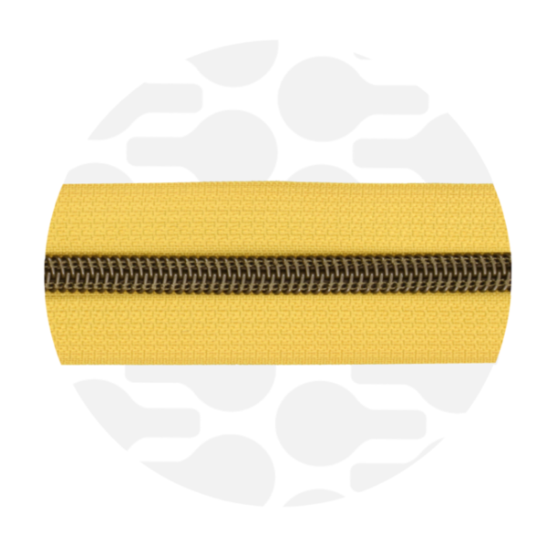 Zipper Zoo #5 Nylon Coil Zipper Antique Brass Sunny Yellow