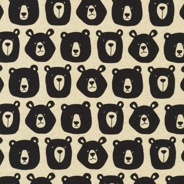 Sevenberry - Cotton Flax Expressive Bears Natural Canvas