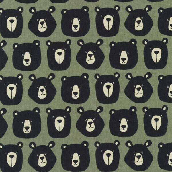 Sevenberry - Cotton Flax Expressive Bears Grey Canvas