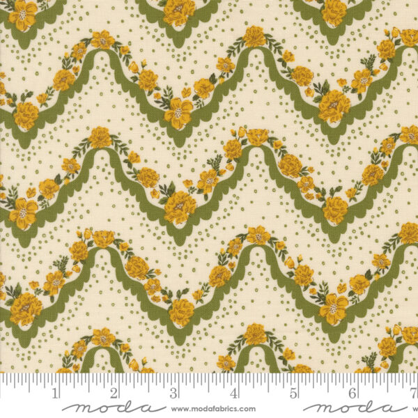 Moda Fabrics Fancy That Design House & Co. Forage, Found, & Hand Me Down Hankie Floral Stripe Fern