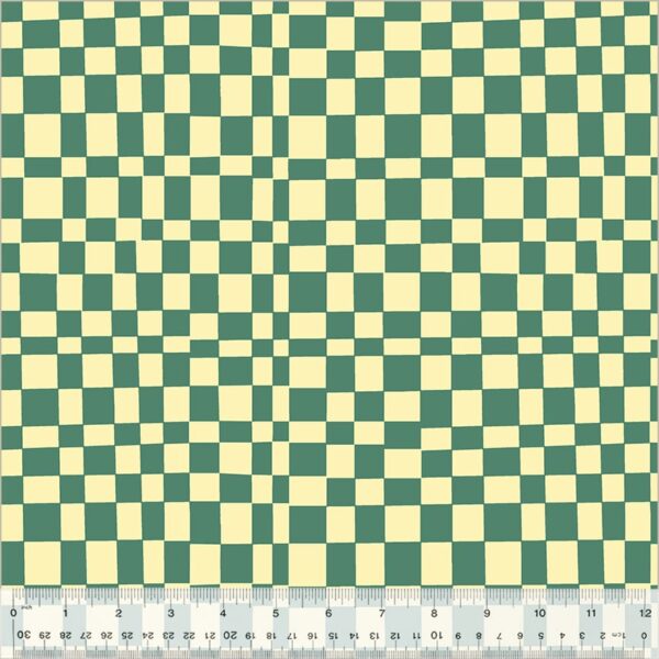 Windham Fabrics Annabel Wrigley Kaleidoscope Checker Agave/Vanilla Custard